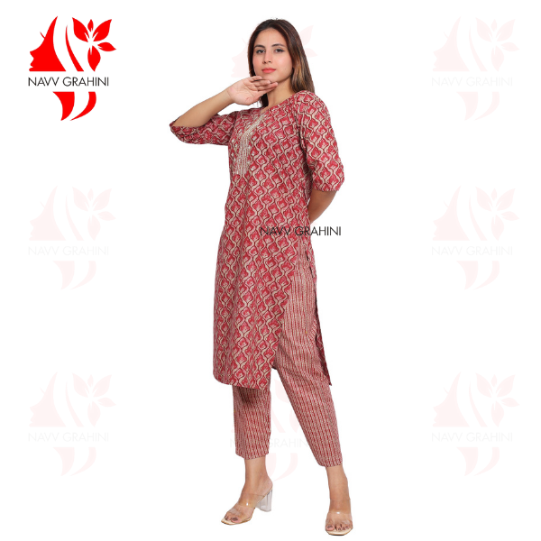 Two-Piece Red Suit Set